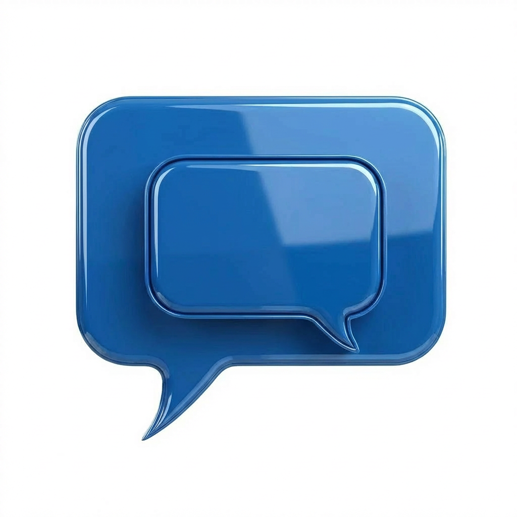 Futuristic communication hub in metropolitan setting Large matte black speech bubble sculpture integrated with glowing digital lines in a futuristic cityscape.